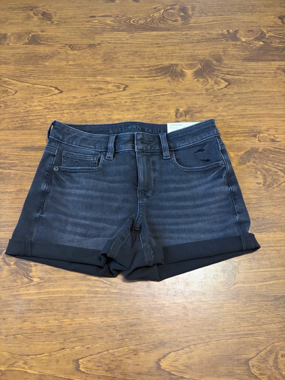 American Eagle Outfitters Black Denim Cuffed Women’s Shorts